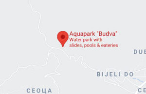 Розташування Аквапарку Будви на карті