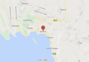 карта Бечичі Чорногорія