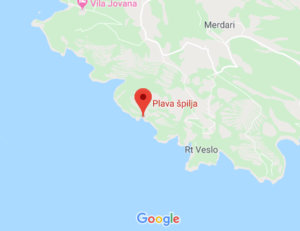 Розташування Блакитної печери на карті