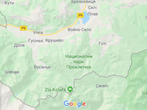 Розташування Національного парку Проклєтіє на карті