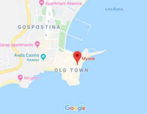 Розташування Старої Будви на карті
