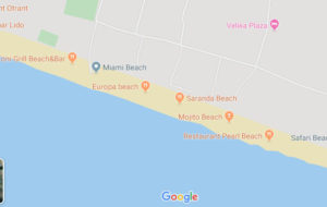 Розташування Великого пляжу Чорногорії на карті