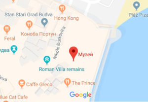 Розташування Міського музею Будви на карті