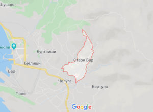 Розташування Старого міста Бара на карті