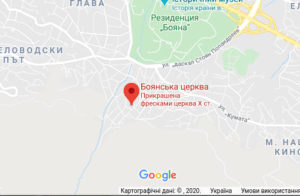 Розташування Боянської церкви на карті
