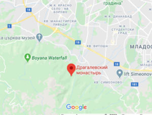 Розташування Драгалевського монастиря на карті
