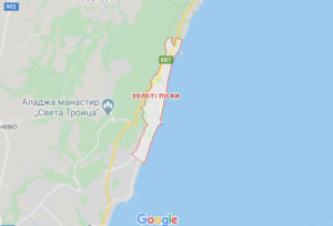 Розташування Пляжу Золотих Пісків на карті