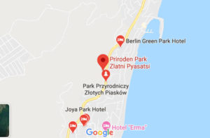 Розташування Природного парку «Золоті Піски» на карті