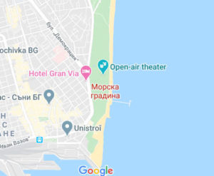 Розташування Приморського парку Бургаса на карті