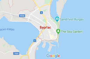 Бургас - Болгарія - карта