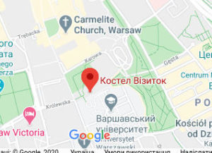 Розташування Костелу візиток на карті