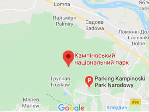 Розташування Кампіноського національного парку на карті