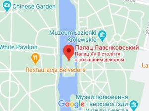 Розташування Лазенковського палацу на карті