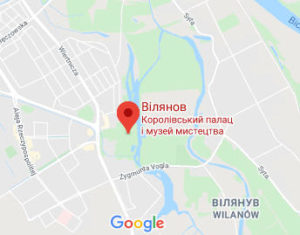 Розташування Вілянувського палацу на карті
