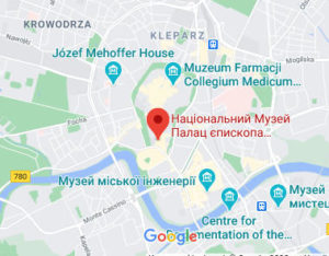 Розташування Палацу єпископа Еразма Ціолека на карті