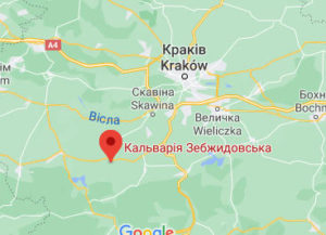 Розташування Монастирського комплексу Кальварія-Зебжидовска на карті