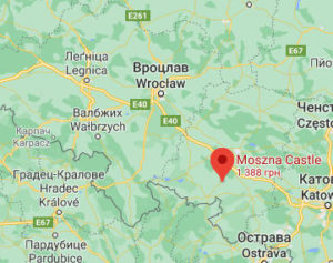 Розташування Мошненського замку на карті