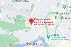 Розташування Національного музею в Кракові на карті