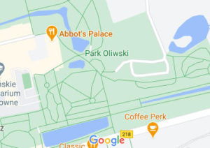 Розташування Оливського парку на карті