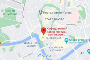 Розташування Кафедрального собору святих Станіслава і Вацлава на карті