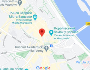 Розташування Замкової площі в Варшаві на карті