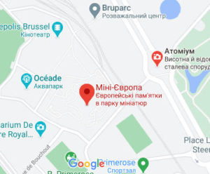 Розташування Парку «Міні-Європа» в Брюсселі на карті