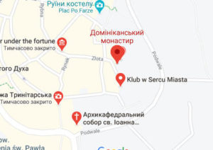 Розташування Домініканськоъ базиліки Св. Станіслава на карті