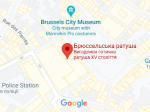 Розташування Брюссельської ратуші на карті