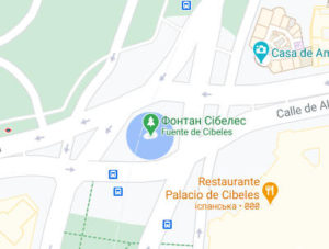 Розташування Площі Пласа-де-Сибелес на карті