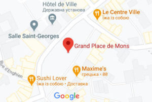 Розташування Площі Гранд-Плас в Монсі на карті