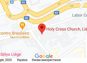 Розташування Церкви Св. Хреста в Льєжі на карті