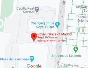 Розташування Королівського палацу в Мадриді на карті