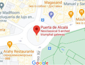 Розташування Воріт Алькала на карті