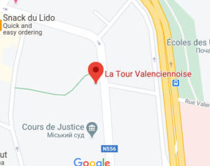 Розташування Валансьєнської вежі на карті