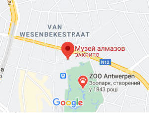 Розташування Музею діамантів на карті