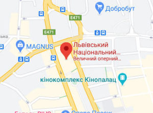 Розташування Львівського оперного театру на карті