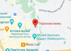 Розташування Порохової вежі на карті