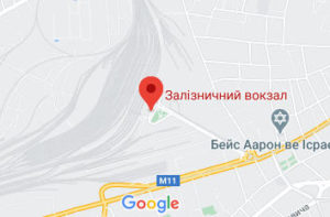 Розташування Залізничного вокзалу Львова на карті