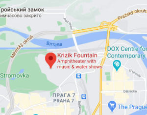 Розташування Кржіжікових фонтанів на карті