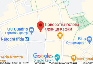 Розташування Голови Кафки в Празі на карті