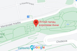 Розташування Літнього палацу королеви Анни на карті