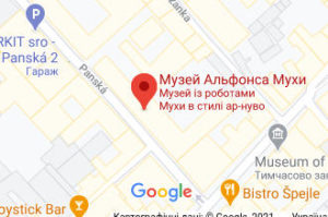 Розташування Музею Альфонса Мухи на карті