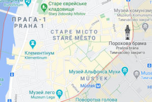 Розташування Старого Мєста на карті