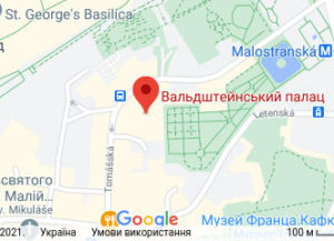 Розташування Вальдштейнського палацу на карті