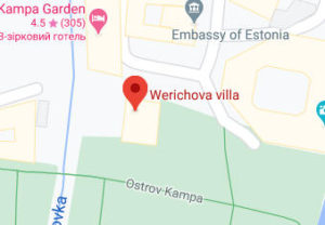 Розташування Вериховоъ вілли на карті