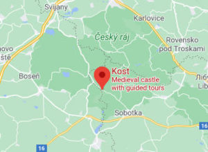 Розташування Замку Кост на карті