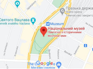 Розташування Національного музею Праги на карті