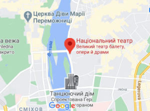 Розташування Національного театру Чехії на карті