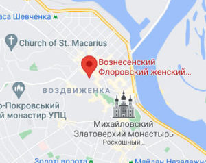 Розташування Свято-Вознесенського Флорівського монастиря на карті