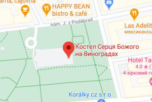 Розташування Костелу Серця Божого на Виноградах на карті